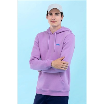 Lila Kapüşonlu Basic Sweatshirt (Unisex)