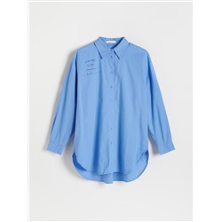 Oversize-Hemdbluse aus Baumwolle