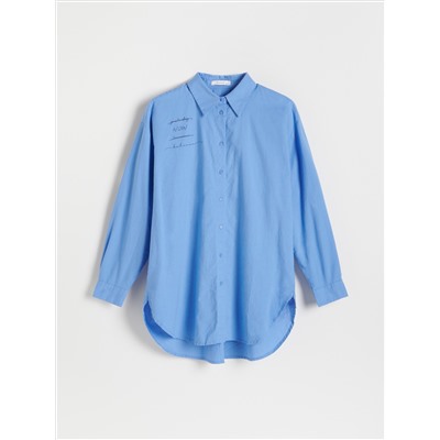 Oversize-Hemdbluse aus Baumwolle