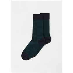 Kurze Herrensocken mit Cashmere und Rautenmuster