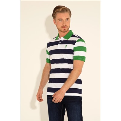Erkek Regular Fit Polo Yaka Lacivert Tişört