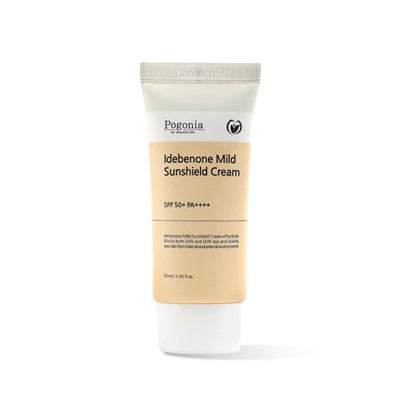 [POGONIA] Крем для лица солнцезащитный ИДЕБЕНОН Idebenone Mild Sunshield Cream SPF50 + PA++++, 50 мл