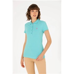 Kadın Mint Basic Polo Yaka Tişört