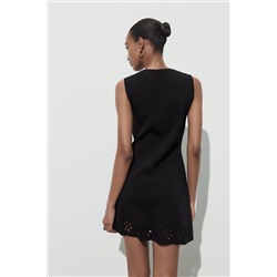 CUTWORK EMBROIDERY KNIT DRESS