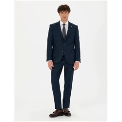 %100 Yün Lacivert Slim Fit Takım Elbise