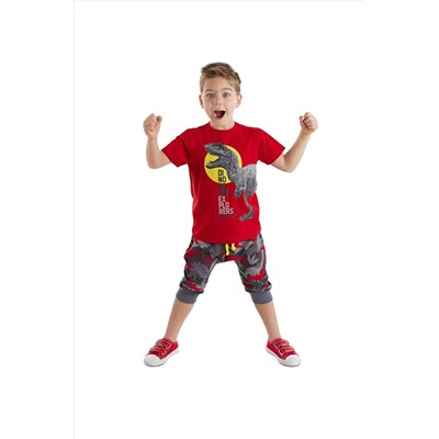 Denokids Dino Kamuflaj Erkek Çocuk Kapri Takım CFF-21Y1-037