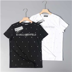 Женская футболка со стразами  KARL LAGERFEL*D ОРИГИНАЛ! 😎