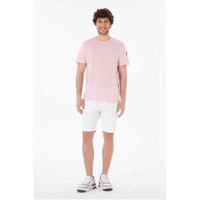 Erkek Regular Fit Bisiklet Yaka Açık Pembe Basic Tişört