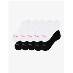 LADIES 10PK BLACK & WHITE ASSORTED LOW CUT SOCKS