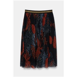 Falda midi plisada floral