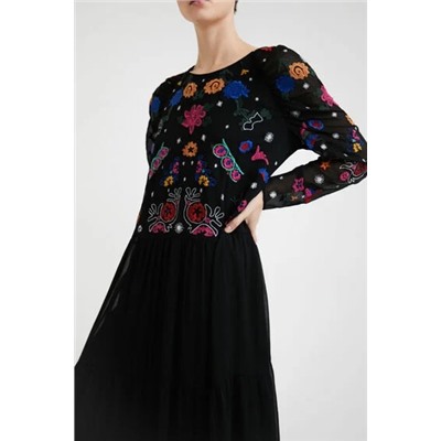 Vestido midi tul