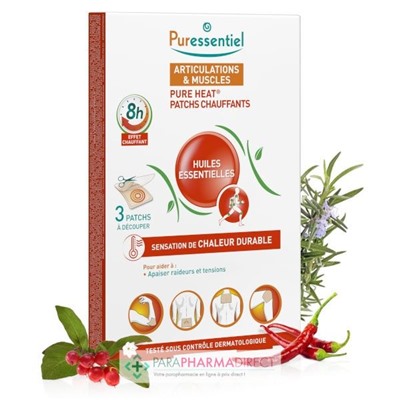 Puressentiel Articulations & Muscles Pure Heat Patchs Chauffants 3x3 PatchsLot  × 3