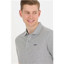 U.S. Polo Assn. Erkek Gri Melanj Polo Yaka Basic T-shirt G081SZ011.000.1589122