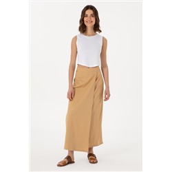 Kadın Camel Maxi Boy Dokuma Etek