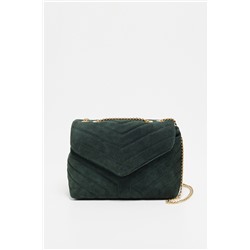 Bandolera de nobuk Mini Vivi Verde