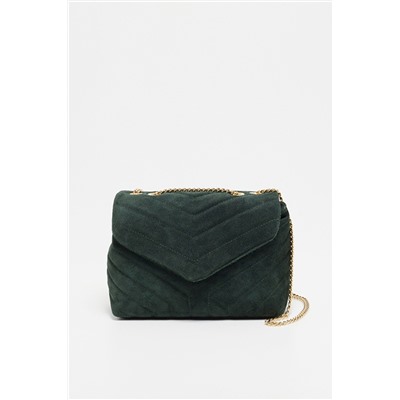 Bandolera de nobuk Mini Vivi Verde