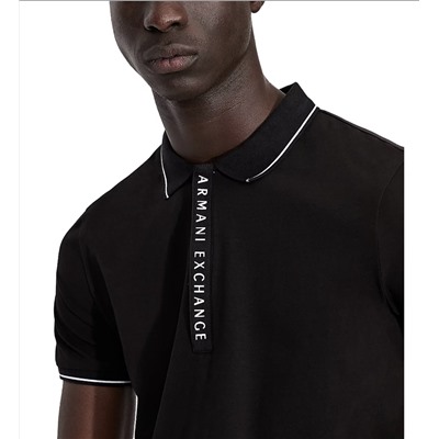 A|X Armani Exchange Men's Tipped Logo Placket Polo Shirt