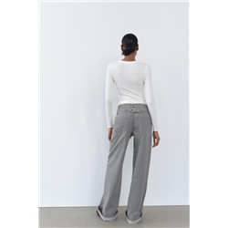 TRF HIGH-WAIST WIDE-LEG JEANS WITH BELT LOOP
