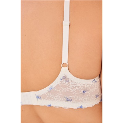 Sujetador clásico BEAUTIFUL encaje blanco estampado