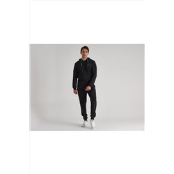 United Colors of Benetton Tam Fermuar Erkek Kapşonlu Sweatshirt Bnt-m20310 Siyah bnt-m20310