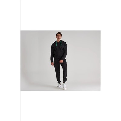 United Colors of Benetton Tam Fermuar Erkek Kapşonlu Sweatshirt Bnt-m20310 Siyah bnt-m20310