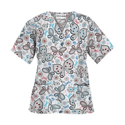 UA Garden of Wonder Royal Print Scrub Top