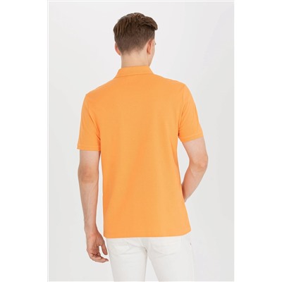 Erkek Turuncu Basic Polo Yaka Tişört