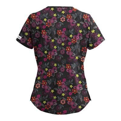UA Mystic Garden Black Print Scrub Top