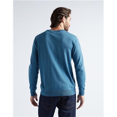 Knitted Jumper, Men, Blue