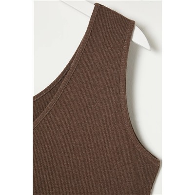 Kahverengi Fitilli A-line Midi Örme Elbise TBBSS24AH00130