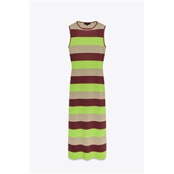 STRIPED KNIT MAXI DRESS