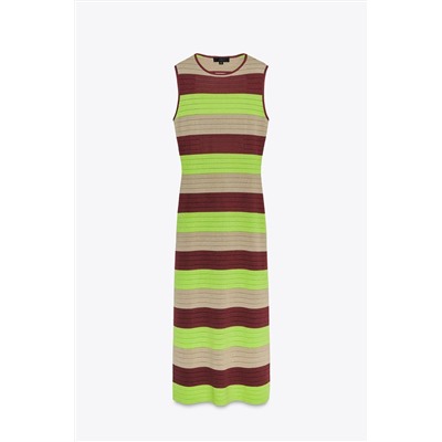 STRIPED KNIT MAXI DRESS