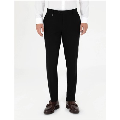 Siyah Ekstra Slim Fit Kumaş Pantolon