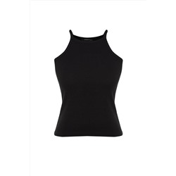Siyah Halter Yaka Basic Örme Atlet TBBSS23CV00000