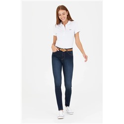 Kadın Beyaz Basic Polo Yaka Tişört
