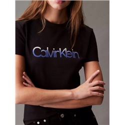 Gradient Logo Slim Fit Crewneck T-Shirt