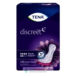 Tena Discreet Maxi Night 12 Seviettes Nuit