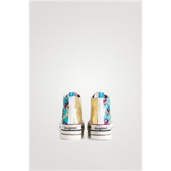 Sneakers altas plataforma patch floral