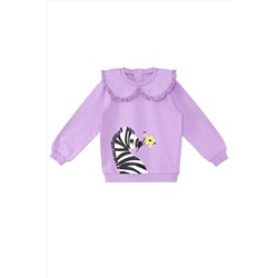 Denokids Zebra Kız Bebek Lila Sweatshirt CFF-23S1-115