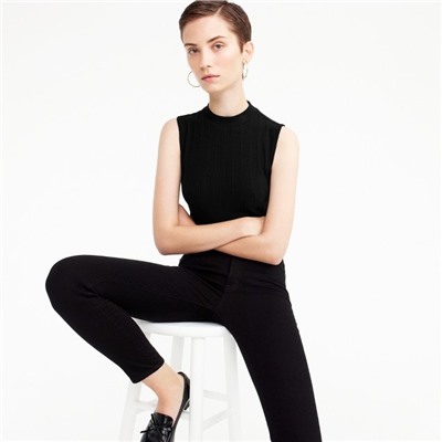 Ribbed mockneck tank top
