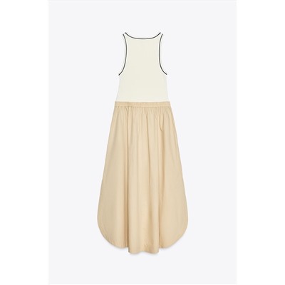 CONTRAST MIDI DRESS