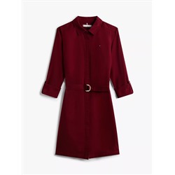 Long-Sleeve Belted Oxford Shirtdress
