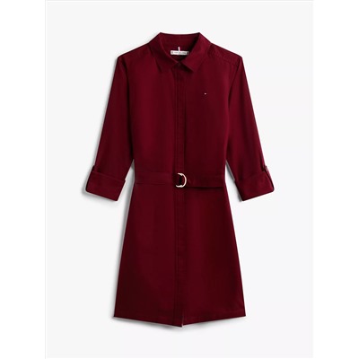 Long-Sleeve Belted Oxford Shirtdress
