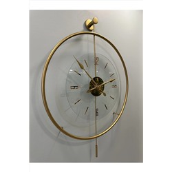 MetaQuartz Aksesuar Gold Luxry Şefaf Cam Timelless 60 Cm Metal Dekoratif Camlı Lüx Duvar Saati GümüşTimellesŞeffaf