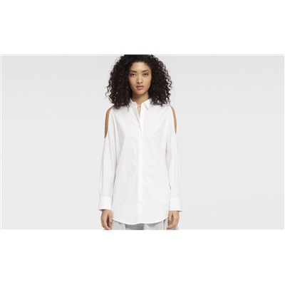 COLD SHOULDER BUTTON THROUGH TOP