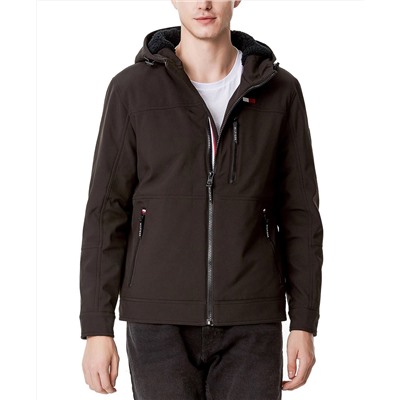 Tommy Hilfiger Men's Sherpa-Lined Softshell Hooded Jacket