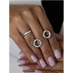 Кольцо из серебра родированное К-7565р