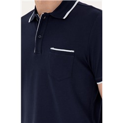 Erkek Regular Fit Polo Yaka Lacivert Tişört