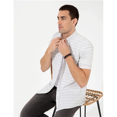 Haki Regular Fit Kısa Kollu Gömlek