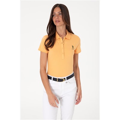 Kadın Turuncu Basic Polo Yaka Tişört